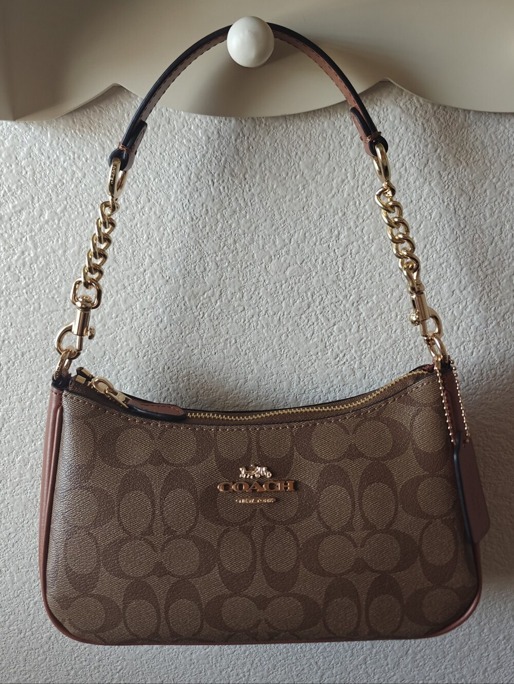 Signature Coach Teri Shoulder Bag CA548 Amber Brown - Picture 2 of 7